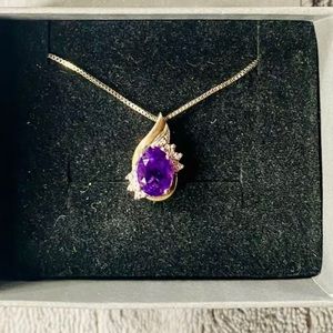 Gold and sterling amethyst necklace NWOT